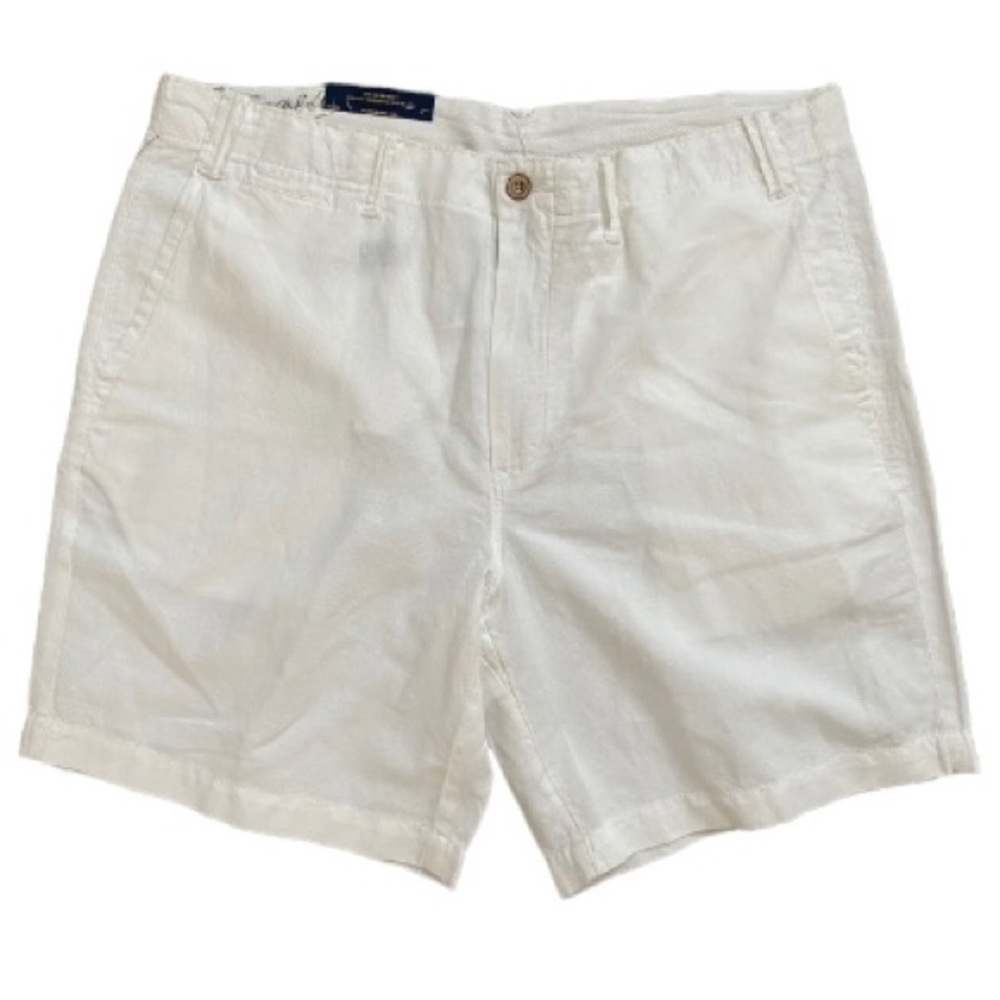 Polo by Ralph lauren white linen Straight Fit shorts mens Size 36 New